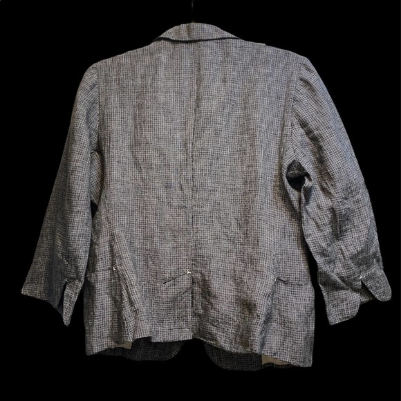 Max Studio Authentic Linen Blazer Jacket Silver - Picture 2 of 9